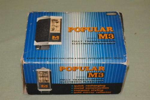 AN AWESOME VINTAGE MORRIS "M3" FULLY TRANSISTORIZED ELECTRONIC FLASH IN ITS BOX WITH MANUAL