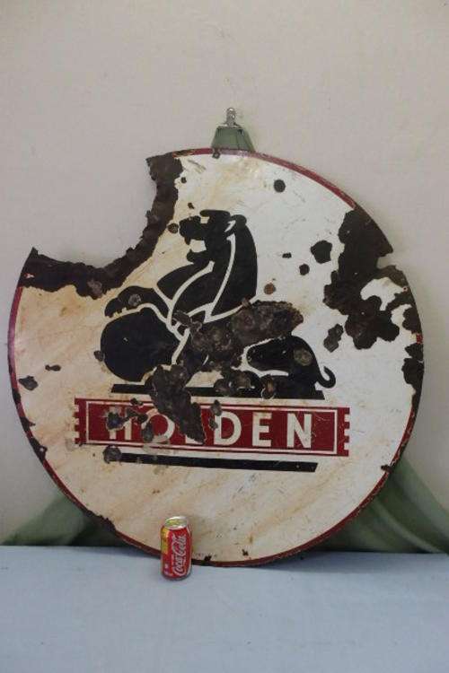 A VERY RARE & STUNNING VINTAGE "HOLDEN CARS" ENAMEL SIGN - ORIGINAL & AWESOME!!!
