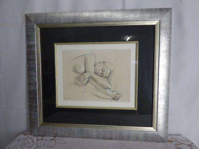 A MAGNIFICENT FRAMED PRINT (KAREN AU COUSSIN) BY RENOWNED FRENCH ARTIST FRANCINE VAN HOVE.