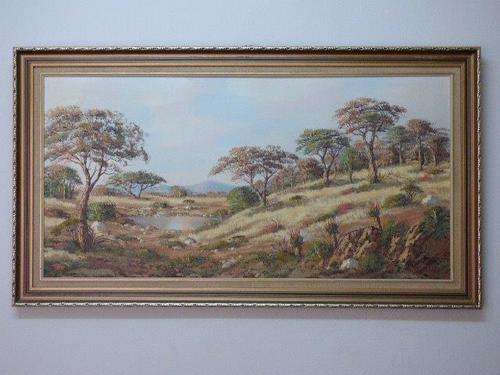 BEAUTIFUL ORIGINAL SIGNED W P GROBLER LANDSCAPE OIL PAINTING w STUNNING FRAME! GREAT INVESTMENT!