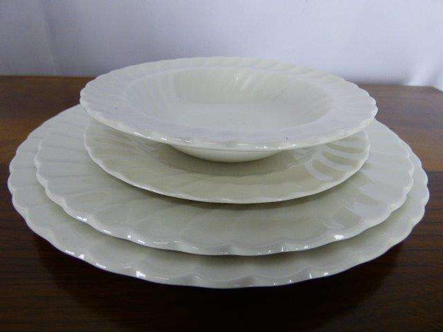 A GORGEOUS 8 PLACE SETTING JOHNSONS BROTHERS REGENCY IRONSTONE  WHITE DINNER SET!!