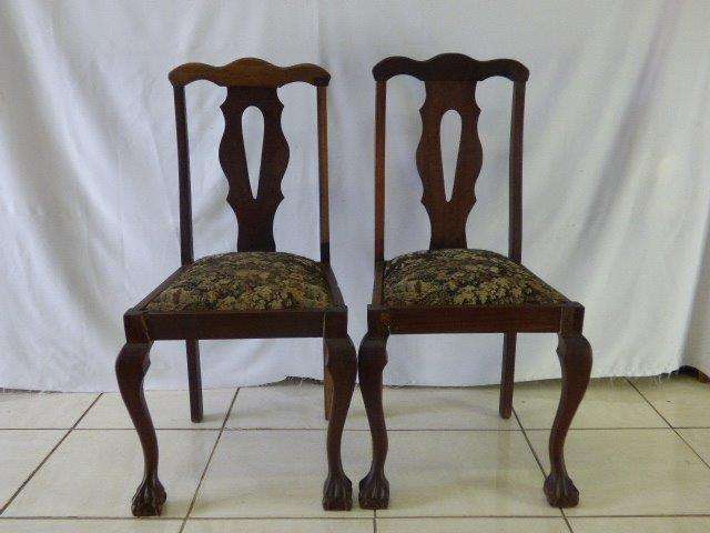 TWO GORGEOUS VINTAGE BALL & CLAW CHAIRS FOR RESTORATION. FABULOUS!!! bid/chair