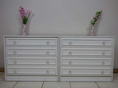 TWO LOVELY, STYLISH CHESTS OF 4 DRAWERS, WITH ROUND DAINTY GLASS LIKE HANDLES. GORGEOUS! bid/ each