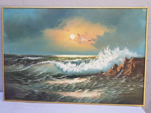 A lovely S Andrews painting of a Seascape