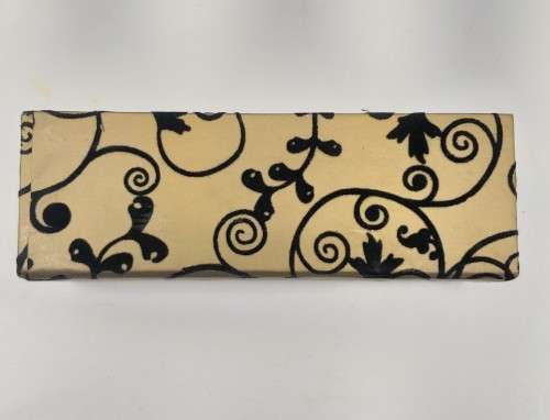 A lovely collection of 7x gold lidded boxes with black velvet brocade pattern detailing