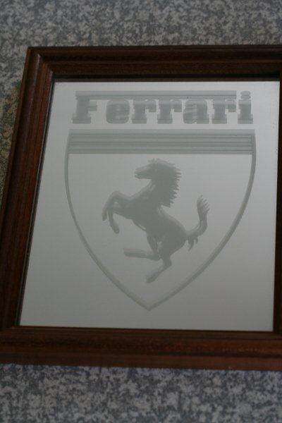 FERRARI MIRROR IN WOOD FRAME