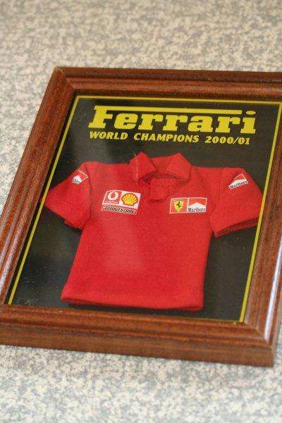 FERRARI WORLD CHAMPIONS 2000 / 2001 IN WOOD FRAME