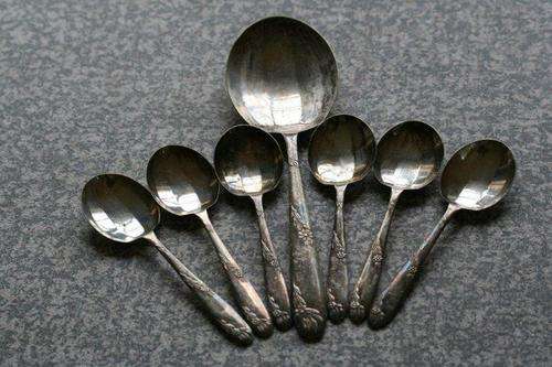 ANGORA ANTIQUE SILVER DESSERT SPOONS!!!