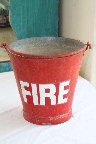 THE REAL DEAL - AN ORIGINAL OLD ARMY FIRE BUCKET!!!