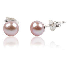 925 Silver Earrings with Natural Rose Pearl