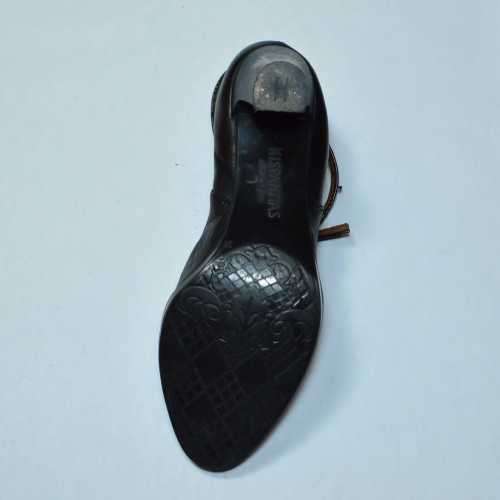 Velvet layered T-strap boot