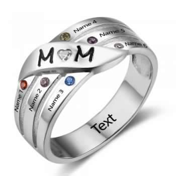 Spoil Mom with Sterling Silver Personalized MOM Ring
