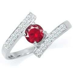 Crazy  R1 START! Stunning! Created Ruby and Diamond Ring