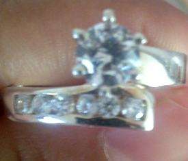 SOLID STERLING SILVER ENGAGEMENT RING  *IN STOCK- READY TO SHIP*