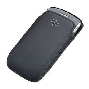 BLACK BLACKBERRY LEATHER POUCH - FOR 8520/ 9300/ 9700/ 9780