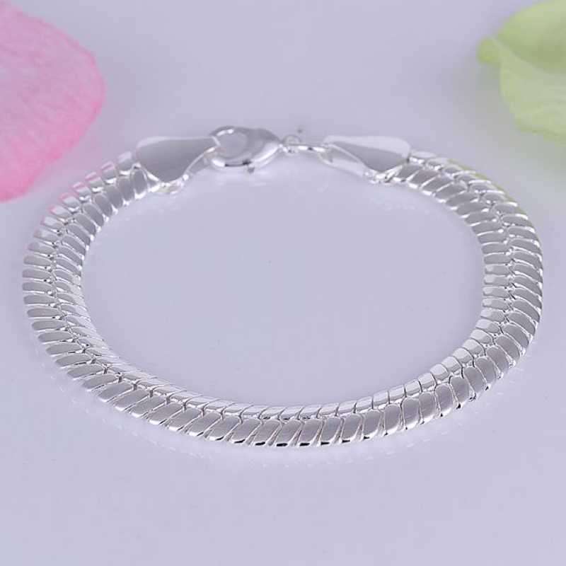 ITALY DESIGNED- Sterling Silver Flat Snake Bracelet - 5.1gr