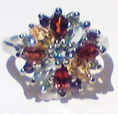 Multi Gemstone Flower Ring!!