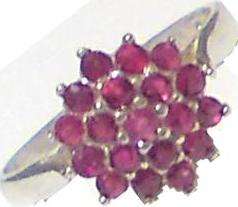 **DEAL** GENUINE RUBY CLUSTER FLOWER RING!!  **FREE SHIPPING"**