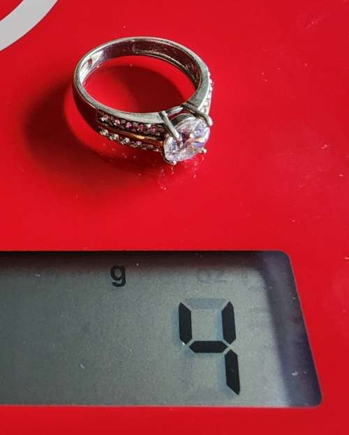 ***9K GOLD & 925 STERLING SILVER DUAL ETERNITY SOLITAIRE ZIRCONIA RING***