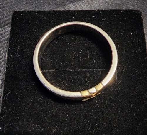 ***LUXURY 9CT GOLD & STERLING SILVER X CYCLOPS MENS RING***