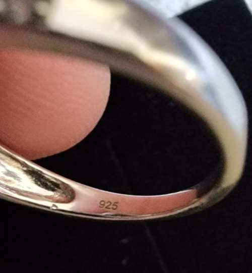 ***BEAUTIFUL TOPAZ & CYCLOPS DUAL ETERNITY STERLING SILVER RING***