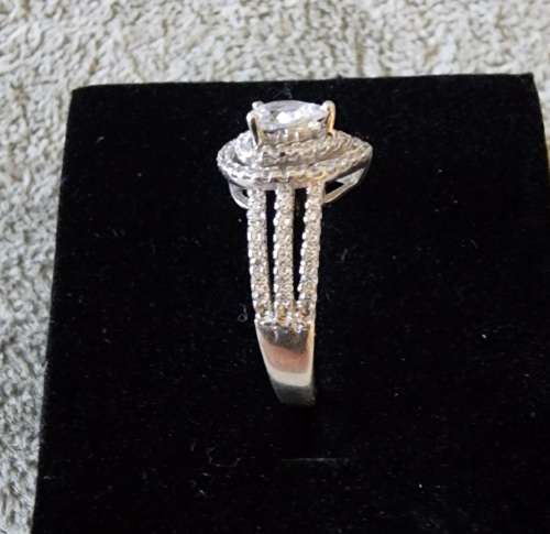 ***LUXURY PEAR SHAPE ETERNITY CLUSTER CZ 925 STERLING SILVER RING***