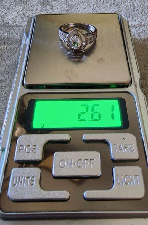 ***LUXURY PEAR SHAPE ETERNITY CLUSTER CZ 925 STERLING SILVER RING***