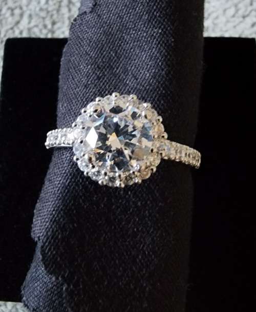 ***STERLING SILVER ZIRCONIA HALO ETERNITY RING***