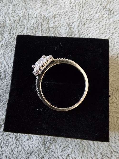 ***STERLING SILVER ZIRCONIA HALO ETERNITY RING***