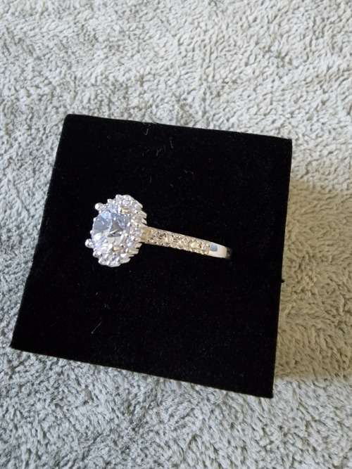 ***STERLING SILVER ZIRCONIA HALO ETERNITY RING***