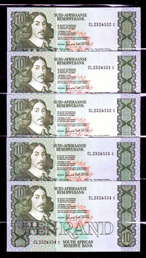 GPC De Kock Ten Rand Sequence run of 10 Notes