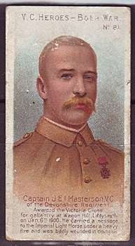 Boer War  V.C. Heroes Cigarette Card - Number 81 Captain J.E.I.Masterson