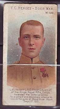 Boer War  V.C. Heroes Cigarette Card - Number 100 Lieutenant L.A.E. Price Davies