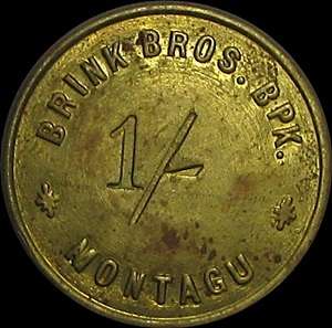 Brink Brothers Montagu 1 Shilling Token