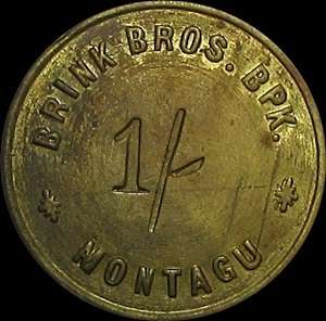 Brink Brothers Montagu 1 Shilling Token