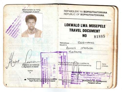 Apartheid Era Bophuthatswana Travel Book to Lokwalo Lwa Mosepele ( RSA and Bop Endorsements )
