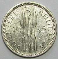 1935 Southern Rhodesia Silver Threepence