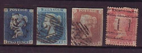 Great Britain Penny Red and Blue Lot