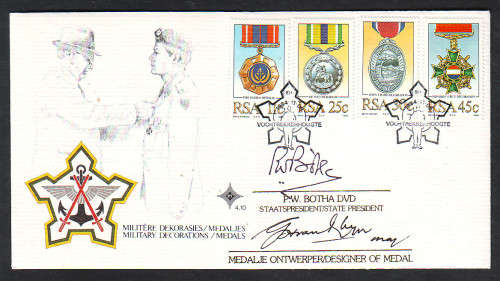 SADF - Military Decorations FDC Signed by P.W.Botha
