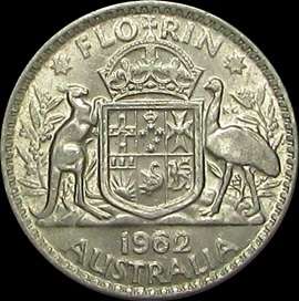 1962 Australia Silver Queen Elizabeth Florin