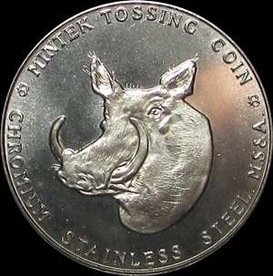 Mintek ( Council for Mineral Technology ) Stainless Steel Tossing Coin