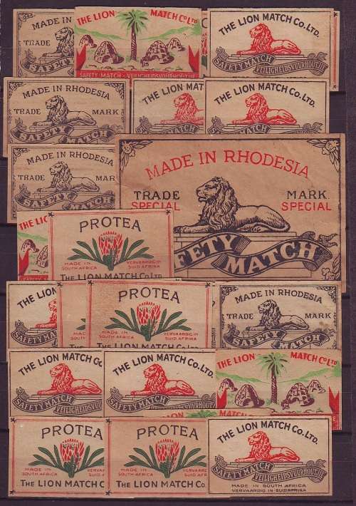 Rhodesia/South Africa Cigarette Label Lot