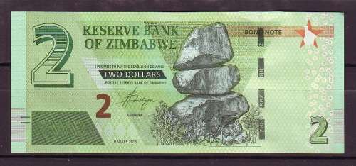 Zimbabwe 2 Dollar Bond Note