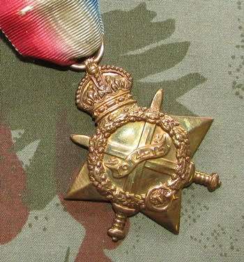 World War 1 1014/15 Star to :Pte.R.J.E Hutchinson 6th M.R