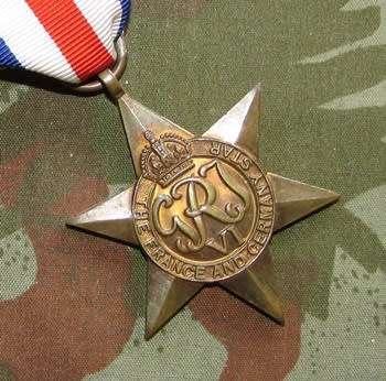 World War 2 Full Size Africa France and Germany Star Medal : Not Named
