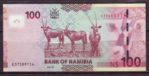 Nambia - $100 Namibian Dollar Note in UNC (2018)
