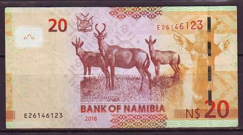 Nambia - $20 Namibian Dollars in UNC (2018)