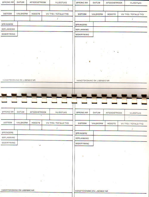 SADF - Recconnaissance Commando ( Recce ) Freefall Parachute Log Book