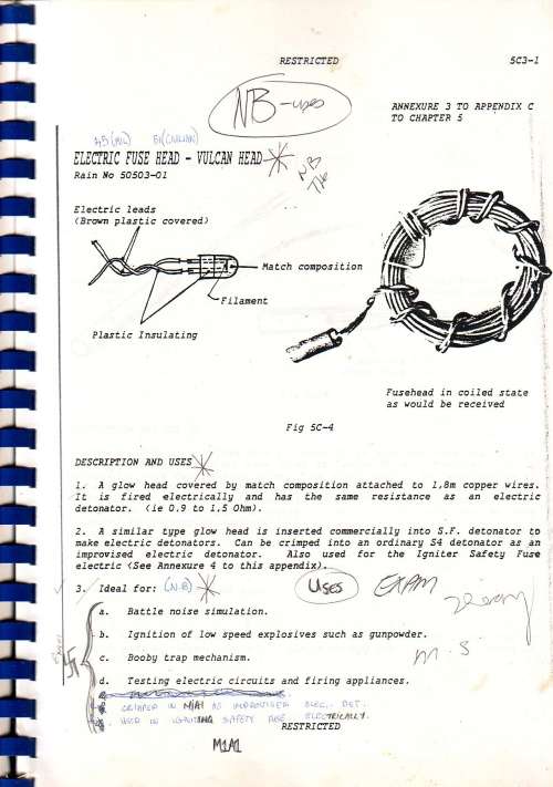 SADF - 1 Recce ( Restricted ) - Special Forces Basic Demolitions Book 1 - Over 200 Pages