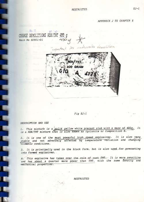 SADF - 1 Recce ( Restricted ) - Special Forces Basic Demolitions Book 1 - Over 200 Pages